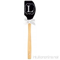 Brownlow Gifts Silicone Spatula with Wooden Handle MonogramL Black - B01L7XFBTS